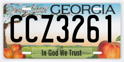 GA license plate CCZ3261
