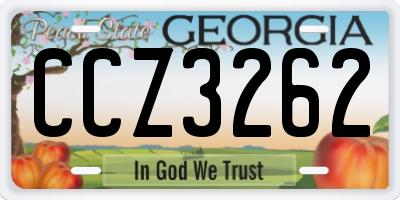 GA license plate CCZ3262