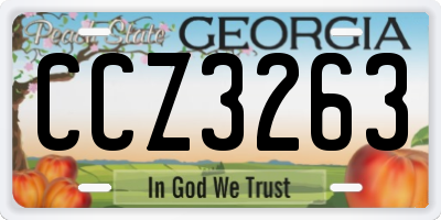 GA license plate CCZ3263