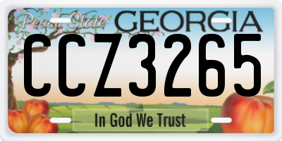 GA license plate CCZ3265