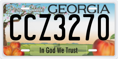GA license plate CCZ3270
