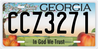 GA license plate CCZ3271