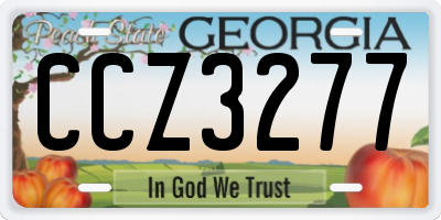 GA license plate CCZ3277