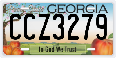 GA license plate CCZ3279
