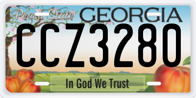 GA license plate CCZ3280