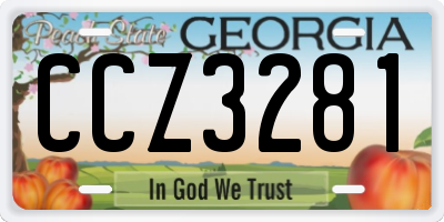 GA license plate CCZ3281