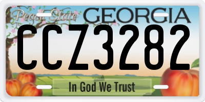 GA license plate CCZ3282