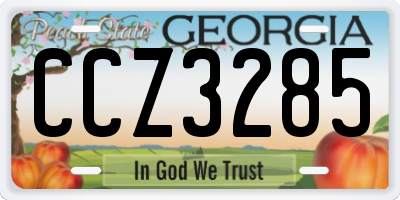 GA license plate CCZ3285