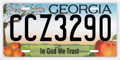 GA license plate CCZ3290