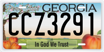 GA license plate CCZ3291