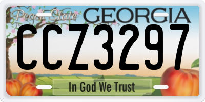 GA license plate CCZ3297