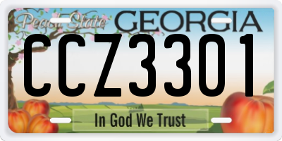 GA license plate CCZ3301