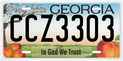 GA license plate CCZ3303