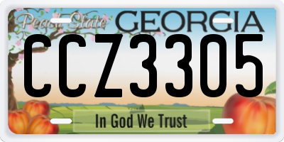 GA license plate CCZ3305