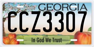 GA license plate CCZ3307
