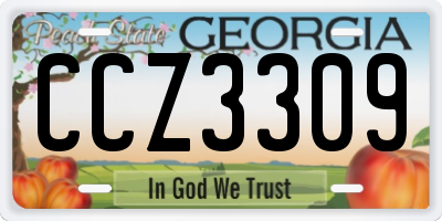 GA license plate CCZ3309