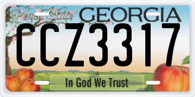 GA license plate CCZ3317
