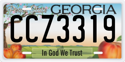 GA license plate CCZ3319