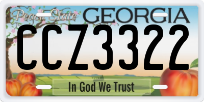 GA license plate CCZ3322