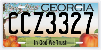 GA license plate CCZ3327