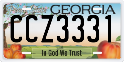 GA license plate CCZ3331