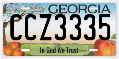 GA license plate CCZ3335