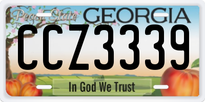 GA license plate CCZ3339