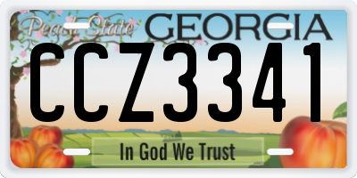 GA license plate CCZ3341