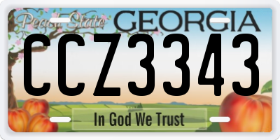 GA license plate CCZ3343
