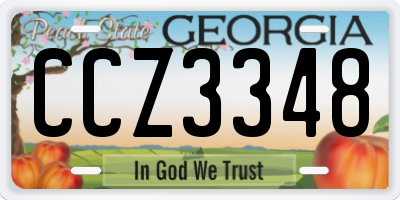 GA license plate CCZ3348