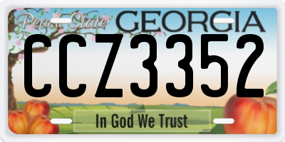 GA license plate CCZ3352