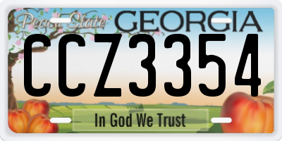 GA license plate CCZ3354