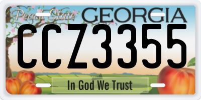 GA license plate CCZ3355