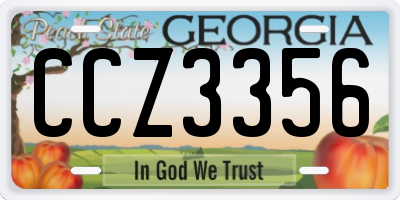 GA license plate CCZ3356