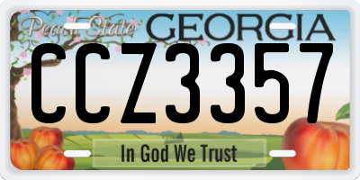 GA license plate CCZ3357