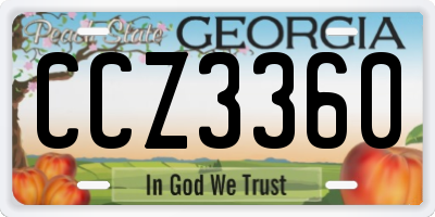 GA license plate CCZ3360