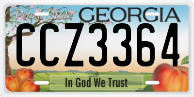 GA license plate CCZ3364