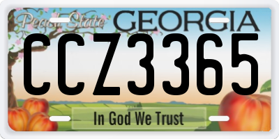 GA license plate CCZ3365