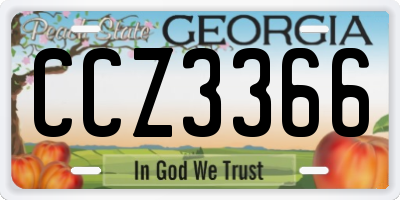 GA license plate CCZ3366