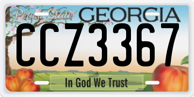 GA license plate CCZ3367