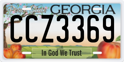 GA license plate CCZ3369