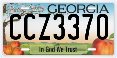 GA license plate CCZ3370