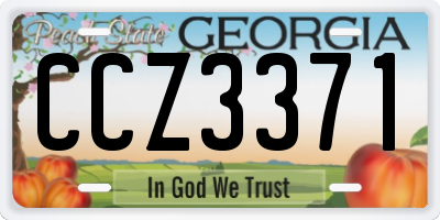 GA license plate CCZ3371
