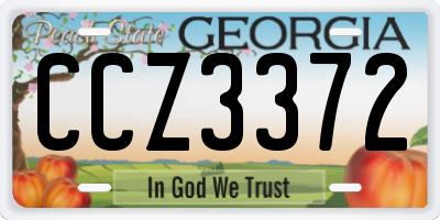 GA license plate CCZ3372
