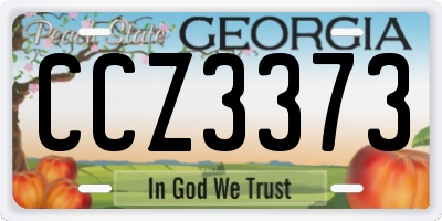 GA license plate CCZ3373