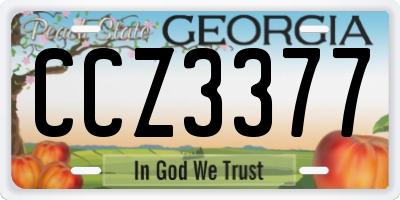 GA license plate CCZ3377