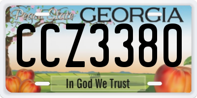 GA license plate CCZ3380
