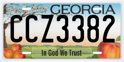 GA license plate CCZ3382