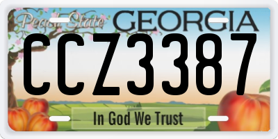 GA license plate CCZ3387