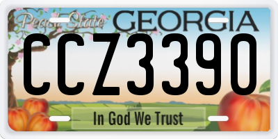 GA license plate CCZ3390